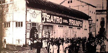 Teatro y cine Triunfo, en 1908.