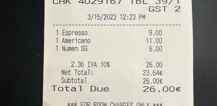 ¿¿Conocéis algún sitio más caro en Madrid? Muestra cómo le cobran 26 euros por dos cafés y una agua