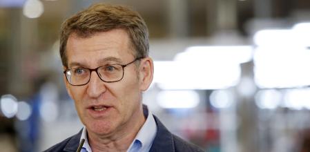 El presidente del PP, Alberto Núñez Feijóo, este viernes en Elche