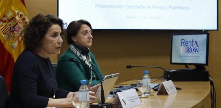 La directora general de la Agencia Tributaria, Soledad Fernández, y la directora del Departamento de Gestión Tributaria, Rosa María Prieto