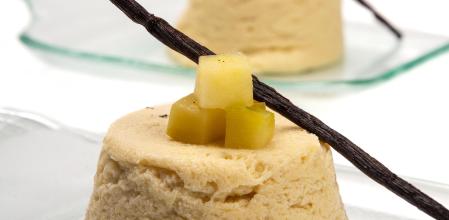 Flan de huevo y manzana