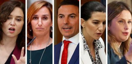 De izquierda a derecha Ayuso, García, Lobato, Monasterio, Jacinto y Gómez