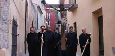 Uno de los tramos al inicio de la procesión.