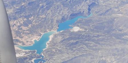 Sequía en los pantanos, desde el avión.