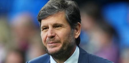 Mateu Alemany, director de fútbol del Barcelona, el domingo pasado en el RCDE Stadium antes del derbi contra el Espanyol