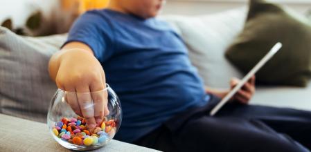 Overweight teenage boy