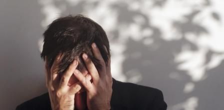 Troubled man suffering mental illness