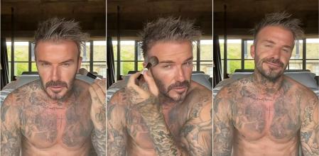 David Beckham en el vídeo viral donde aparece maquillándose