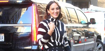 Tamara Falco durante el rodaje de la serie