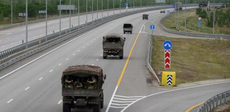 Columna militar del grupo Wagner, en dirección a Moscú