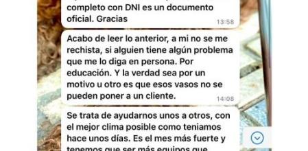 La respuesta de un jefe a sus camareros con jornadas de diez horas sin descanso: "A mí no se me rechista"