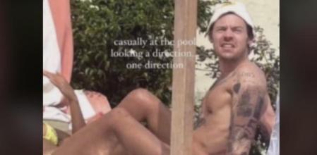 Harry Styles en una piscina de Barcelona