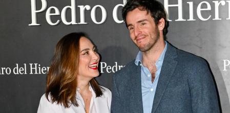 Tamara Falcó and Iñigo Onieva at the front row of “PedroDelHierro” collection during Pasarela Cibeles Mercedes-Benz Fashion Week Madrid 2023 in Madrid, on Thursday , 16 February 2023.