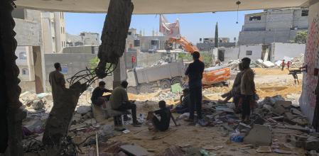 Restos de la vivienda de la familia Banat en Gaza, atacada en mayo