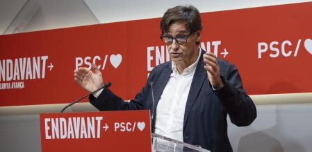 Salvador Illa durante su comparecencia tras la ejecutiva del partido