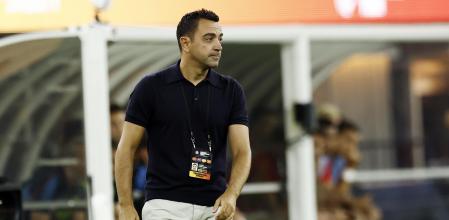 Xavi, durante el Arsenal-Barça