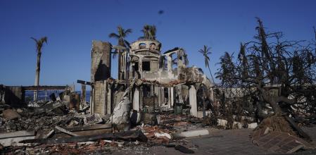 Una vivienda calcinada en Lahaina