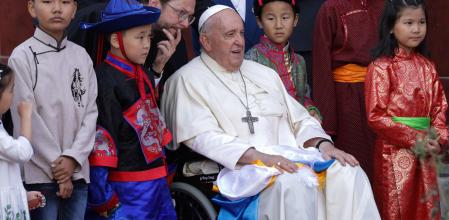 El Papa, ayer en Ulán Bator