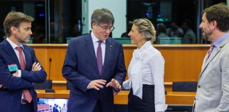 Jaume Asens y Carles Puigdemont, el lunes en Bruselas