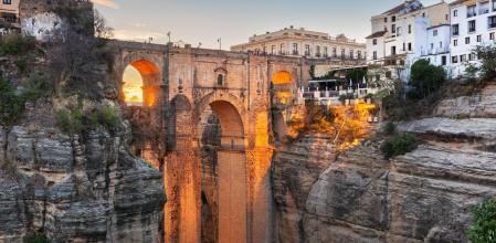 El puente Nuevo de Ronda al atardecer