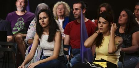 Ione Belarra en un encuentro con la militancia ayer en Madrid