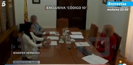 Jennifer Hermoso declarando con la fiscal.