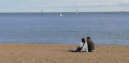 Otoño del jersey en la playa del Somorrostro.