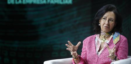 La presidenta del banco Santander, Ana Botín, en el congreso, este lunes