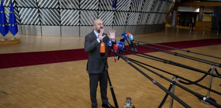 El presidente del Consejo Europeo, Charles Michel, ayer en Bruselas