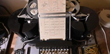 Typex machines used to decipher messages are pictured in the Decoding Room at Bletchley Park, near Milton Keynes, north of London on October 26, 2023. The UK government will welcome foreign political leaders, tech industry figures, academics and others next week for a two-day summit billed as the first of its kind on artificial intelligence (AI). The summit will be held at a deliberately symbolic location: Bletchley Park, where top British codebreakers cracked Nazi Germany's 