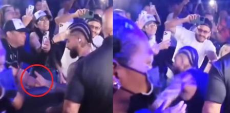 Al parecer, el fan apretó con demasiada fuerza la mano del cantante, lo que no le gustó en absoluto al colombiano.