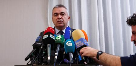 Spanish Socialist Workers' Party (PSOE) Organizational Secretary Santos Cerdan speaks during a press conference after signing a deal with Junts for Spanish government support, which is expected to include an amnesty bill for Catalan separatist activists, in Brussels, Belgium November 9, 2023. REUTERS/Yves Herman