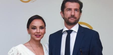 Singer Chenoa and Miguel Sanchez at photocall for 60 birthday of Jose Luis Lopez 