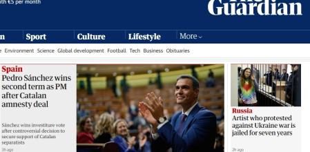 Homepage de The Guardian