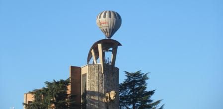 En globo sobre Olot.