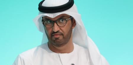 DUBAI, UNITED ARAB EMIRATES - NOVEMBER 30: Sultan Ahmed Al Jaber, President of the UNFCCC COP28 Climate Conference, attends a press conference following the opening session of the conference on November 30, 2023 in Dubai, United Arab Emirates. The COP28, which is running from November 30 through December 12, is bringing together stakeholders, including international heads of state and other leaders, scientists, environmentalists, indigenous peoples representatives, activists and others to discuss and agree on the implementation of global measures towards mitigating the effects of climate change. (Photo by Sean Gallup/Getty Images)