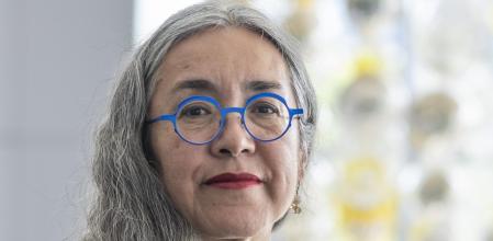 Cristina Rivera Garza, en un hotel de Guadalajara (México)