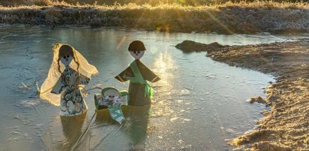 Helada y escarcha en Manlleu.