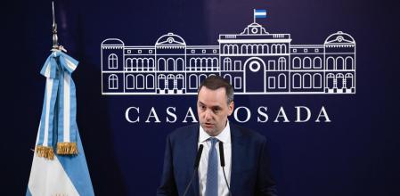 El portavoz presidencial, Manuel Adorni, en una comparecencia reciente