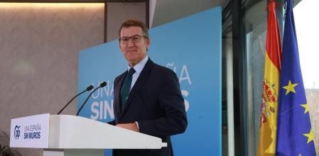 El presidente del PP hizo balance del año 2023 en un hotel de Madrid