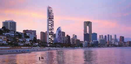 Una imagen virtual del proyecto 'Gran Delfín', en primera línea de la Playa de Poniente de Benidorm.