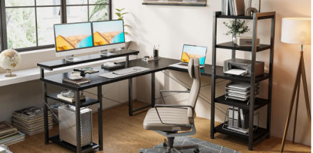 Escritorio esquinero que puedes encontrar en Amazon.