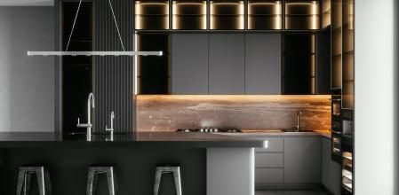 Las superficies negras o texturizadas y el panelado de electrodomésticos serán algunas de las tendencias protagonistas de este 2024.