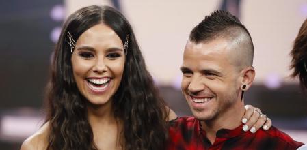 Presenter Cristina Pedroche and chef David Muñoz walk the streets of Paris on December 7, 2019.