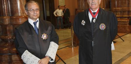 FOTO:MANE ESPINOSA.MARTIN RODRIGUEZ SOL, (IZQ), EN LA PRESENTACION DEL NUEVO FISCAL GENERAL DE CATALUNYA, JOSE MARIA ROMERO DE TEJADA.