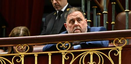 El presidente de ERC, Oriol Junqueras, asiste al pleno del Congreso en el que se debate la ley de Amnistía
