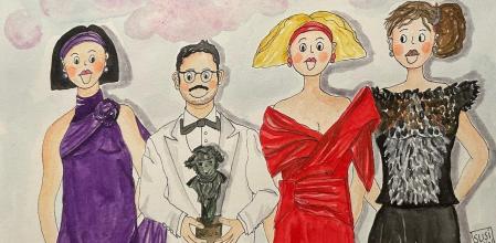 Las Tietes de Susi Chin en la gala de los Goya 2024, con el premiado director J.A. Bayona.