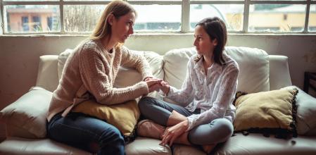 Mother and daughter having a serious talk about some dilemmas