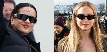 Rosalía y Jennifer Lawrence a su llegada al desfile de Dior