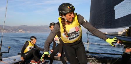 Entreno del Sail Team BCN en Sitges el 26 de enero.